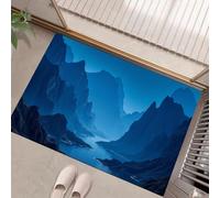 HASLEFND Around Felpudo Fotografía de paisajes Cordillera de los ríos de Fiordland para el hogar, Alfombrillas de Regalo de Interior Ideas 40 x 60 cm Lavable a máquina Azul Oscuro