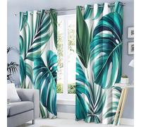 HASLEFND Cortinas Opacas 140 x 240 cm con Estilo de boceto Minimalista Patrón de Hoja Lineal Gris para Dormitorio y Sala de Estar,con Ojales, Aislamiento térmico y protección de la privacidad