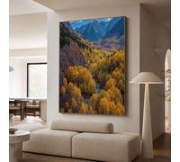 HASLEFND Cuadros Decoracion Dormitorios Paisaje natural Senza Cornice, 30 x 40 cm Lienzos Decorativos Pared Salon, Cuadros Decoracion Pared Bosque de coníferas con arroyo, Wall Art Comedor Pasillo