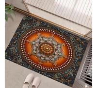 HASLEFND Felpudo Entrada Casa 45 x 75 cm, Cultura Religiosa Datura Naranja Naranja Quemado Alfombra Antideslizante, Alfombra Atrapapolvo Absorbentes para Perro, Entrada, Puerta, Pasillo