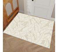 HASLEFND Felpudo Estampado Estilo audaz a Base de Plantas Estampado de Hoja de plátano con Suelo Antideslizante deTPR, Felpudos atrapa la Suciedad, Felpudo de Entrada,60 x 90 cm
