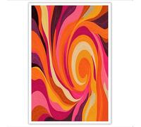 HASLEFND Lienzos Cuadros Decoracion Sin Marco,Resumen Vórtice Viento Líneas en espiral,Color naranja Láminas Sobre Lienzo para Moderno Salones Dormitorios70 x 100 cm