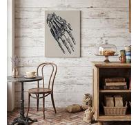 HASLEFND Sin Marco de Madera Cuadro Beige Diagrama anatómico de la mano Lienzo Decorativos Pintura Imagen Pintura retro con tinta Cuadros Decoracion Salon Dormitorios Baño Pasillo 80 x 120 cm