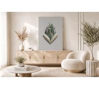 HASLEFND Verde Edificios de gran altura, pinos, libros Sin Marco Cuadros Decoracion Salon,Estilo arquitectónico tridimensional Dormitorio Comedor Decoración de Pared 40 x 50 cm