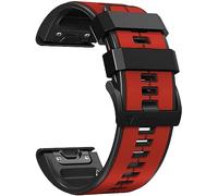 HASMI Correa de 22 26 mm Compatible for Garmin Fenix 6X Pro/7X/5X/Descent MK1 Correa de Reloj de Silicona Compatible for Pulsera Fenix 7/6/Tactix7/Forerunner 955/945 (Color : Red Black, Size : 2