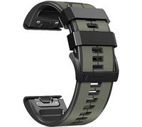 HASMI Correa de 22 26 mm Compatible for Garmin Fenix 6X Pro/7X/5X/Descent MK1 Correa de Reloj de Silicona Compatible for Pulsera Fenix 7/6/Tactix7/Forerunner 955/945 (Color : Army Green Black, S