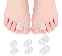 Hasny Separador de dedos de gel - 12 paquetes de espaciadores de dedos con 3 tamaños para mujeres y hombres, separadores de dedos de silicona para dedos superpuestos, juanetes, dedos torcidos, dedos