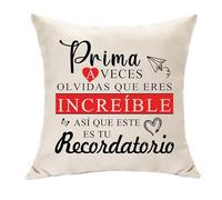 Hasodeo Funda de Cojín Decorativa - Regalo Original para Prima - Ideas para Mujer, Esponsales, Cumpleaños - Eres Increíble - Decoración 45x45