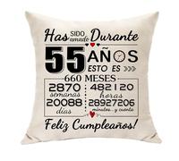 Hasodeo Has Sido Amado Durante 55 Años Regalos para Mujeres Hombres Decoración de Cumpleaños Funda Cojín para 55º Cumpleaños Regalo de Mamá Papá Tía Tío Amiga Amor Recuerdo (55)