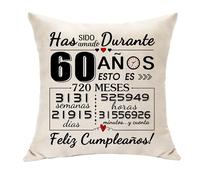 Hasodeo Has Sido Amado Durante 60 Años Regalos para Mujeres Hombres Decoración Funda Cojín para 60º Cumpleaños Regalo de Mamá Papá Tía Tío Amiga Amor Recuerdo 45 X 45 (60)