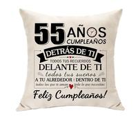 Hasodeo Mujeres Hombres 55 Años Regalos de Cumpleaños Decoración Fundas para Cojínes 55º Cumpleaños Regalos para Abuela Abuelo Papá Mamá Hermana Hermano Amiga (55 años)