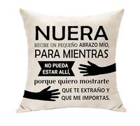 Hasodeo Nuera Recibe Un Pequeño Abrazo Mío Porque Quiero Mostrarte Que Te Extraño y Que Me Importas Funda de Cojín Regalo para Ella Cumpleaños Graduación Navidad Decoración (Nuera)