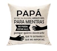 Hasodeo Papá Recibe Un Pequeño Abrazo Mío Porque Quiero Mostrarte Que Te Extraño y Que Me Importas Funda de Cojín Regalo para Papa Día del Padre Cumpleaños Navidad Decoración (Papá)