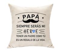 Hasodeo Papá Siempre Serás Mi Héroe Regalo para Papa Hombre Regalos de Día del Padre Fundas de Cojín Decoración Regalos para Padre Papa Cumpleaños Navidad Regalos (Papá-Héroe)