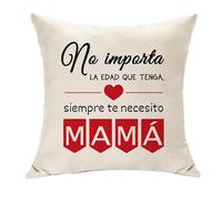 Hasodeo Siempre te Necesito Mamá Fundas de Cojín Regalos para Mama Madre Cumpleaños Navidad Día de la Madre Regalos Decoración para el Hogar Sofá (Mamá-No Importa)