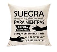 Hasodeo Suegra Recibe Un Pequeño Abrazo Mío Porque Quiero Mostrarte Que Te Extraño y Que Me Importas Funda de Cojín Regalo para el Día de la Madre Cumpleaños Jubilación Navidad Decoración (Suegra)