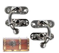 Hasp Latch Lock | 2pcs Wooden Jewelry Box Hook Clasp, Retro Style Hasp Hook | Vintage Left and Right Hook Latch, Hasp Latch for Antique Boxes, Suitcases, Jewelry Box Use