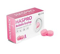 HASPRO [Paquete de 6 pares] Tapones para los oídos de silicona suave para dormir, nadar y bañarse, antironquidos, cancelación de ruido, tapones reutilizables para los oídos adultos y niños (rosado)