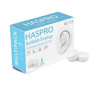 HASPRO [Paquete de 6 pares] Tapones para los oídos de silicona suave para dormir, nadar y bañarse, antironquidos, cancelación de ruido, tapones reutilizables para los oídos adultos y niños (blanco)