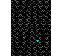 Hasquib Libreta bonita Cuaderno Corazones fondo negro - hearts black background: Pauta Montessori 5mm, A4