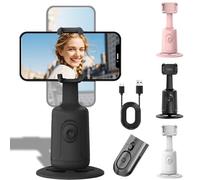 Hassignment Smart AI Facial Recognition Phone Tripod, Auto Face Tracking & 360° Rotating Tripods Selfie Stick, Smart Tracking Gimbal Tripods with Remote for Video Recording (Black)
