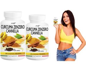 Hasta 720 comprimidos de cúrcuma jengibre canela y más de Line@Diet: 60 comprimidos / 1 unidad
