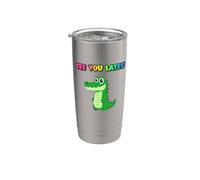 ¡Hasta luego, cocodrilo, divertido y lindo, último día de clases! Vaso térmico de acero inoxidable de doble pared