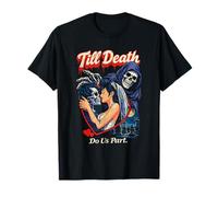 hasta Que la Muerte Nos separe Esqueleto Novia Romance gótico Camiseta