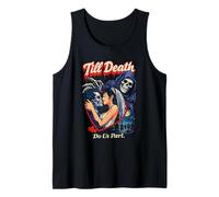 hasta Que la Muerte Nos separe Esqueleto Novia Romance gótico Camiseta sin Mangas
