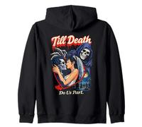hasta Que la Muerte Nos separe Esqueleto Novia Romance gótico Sudadera con Capucha