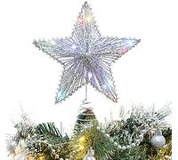 hasta Tree Top Estrella de Navidad 10 "elástico Luz con Cambia Color Luces Led