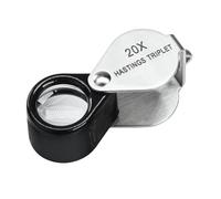 Hasting Plegar Mini Diseño 20x Aumento Joyas Lupa Óptico Vaso Trillizo Lente Inoxidable Acero Cuerpo Lupa De Bolsillo para Aficionados, Mirar Entusiastas
