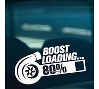 HastingsDesigner Turbo Boost Loading Auto Decal Adhesivo/Pegatina (Exterior) de Vinilo para Parachoques y Ventanas de Coche/JDM Tuning Sticker (Blanco)