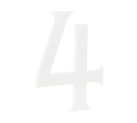 HASWARE 4 Pulgadas Número de Casa Autoadhesivo - Impermeable y Resistente a las Intemperies - Instalación Fácil para Caja de Correo, Poste y Puerta (Blanco, 4)