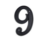 HASWARE Número de casa de 5.5 pulgadas (139mm) Números de puerta modernos Números de dirección de casa de calle, Plástico ABS negro (9)