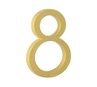 HASWARE Número de casa flotante 5" (12 cm) para exterior - Letrero de dirección moderno en aleación de zinc para jardín, calle y buzón (8, Dorado)