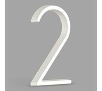 HASWARE Número De Casa Flotante: 5 Pulgadas (12cm) Números De Puertas Modernos - SeñAlizacióN Para La Oficina De Correos De La Calle (2, Blanco)