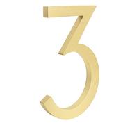 HASWARE Número de casa flotante de 4 pulgadas (10 cm) Números de puerta con estilo Placa del alfabeto Números de dirección de casa de la calle (Pequeño 4, Dorado)