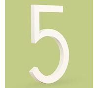 HASWARE Número de casa flotante de 6 pulgadas (15 cm) Números de puerta con estilo Placa del alfabeto Números de dirección de casa de la calle (6, Blanco)