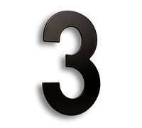 HASWARE Número de casa moderno Acero inoxidable cepillado Puerta elegante Placa del alfabeto Calle Decoración del hogar (3, 6 pulgadas negro)