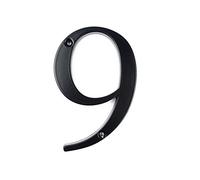 HASWARE Número de casa signo 4 pulgadas (10 cm) puerta moderna números placa señalización dirección dirección dirección dígitos aleación de zinc (negro, 9)