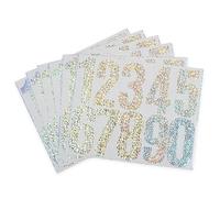 HASWARE Números de buzón: 6 hojas de pegatinas numéricas, impermeables y autoadhesivas para dirección, letrero, puerta(3" Reflective 60 Pcs)