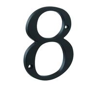 HASWARE Números de casa de 4 pulgadas en metal - placa de puerta negra de aleación de zinc con aspecto flotante moderno, anti-óxido en polvo, fácil de instalar 0-9 (Número 8)