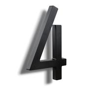 HASWARE Números de casa de ABS elegantes de 6 pulgadas, diseño elegante negro, duradero y fácil de instalar (negro, 4)