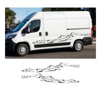 HASWEX Pegatinas laterales de la puerta del coche de estilo de montaña Calcomanías decorativas de gráficos de furgoneta camper, para Fiat Ducato, para Peugeot Boxer, para autocaravana Citroën Jumper
