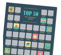 Hat Acrobat Póster de lista de deseos para rascar, 50 ideas originales de actividades para pasatiempos de jubilación y cosas divertidas para hacer en la jubilación, sin marco de 11.7 x 16.5 pulgadas