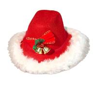 Hat Christmas - Cowboy Dog Costume for Celebrations | Polyester Fabric with Adjustable Strap, Lightweight Headwear Accessory, Holiday Party Outfit Cowboy Style Dogwear