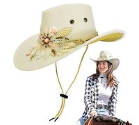 Hat, diseño de vaquera genérico, diseño de , 13,39 x 15,35 en flor con tapa, resistente al agua, ligero construcción para fiestas de baile, Rodeos, Country, Concert Outfits