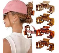 Hat-Friendly Claw Clips for Baseball & Trucker Hats - 4 Pcs Strong Grip Hair Clips for Thick or Thin Hair, Women’s Hair Accessories (4ps A)