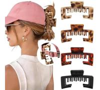 Hat-Friendly Claw Clips for Baseball & Trucker Hats - 4 Pcs Strong Grip Hair Clips for Thick or Thin Hair, Women’s Hair Accessories (4ps B)